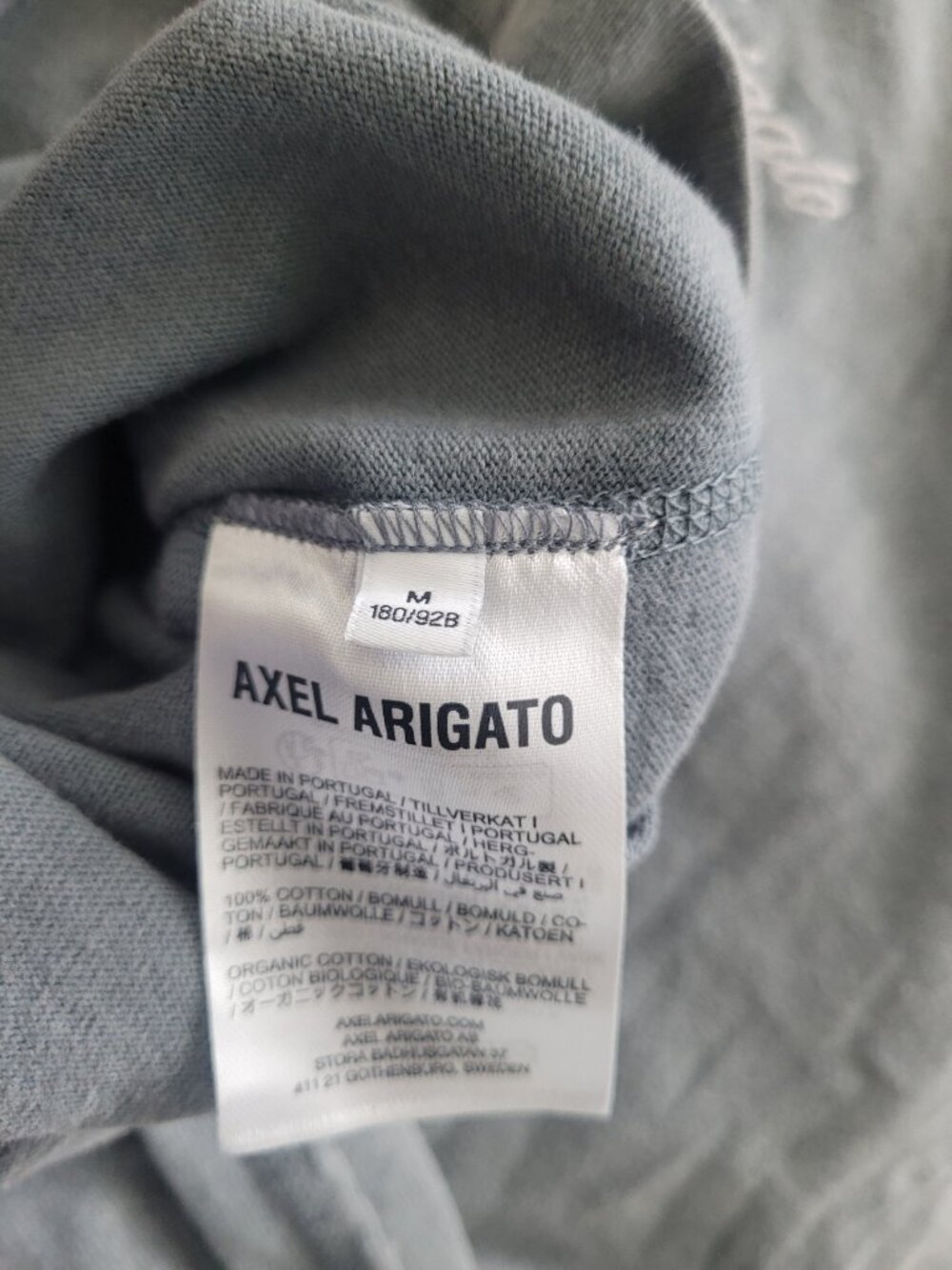 NWT AXEL ARIGATO Honor Washed Men's T-Shirt in Steel Grey Size M - Picture 4 of 5